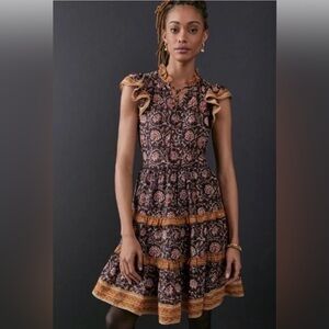 Anthropologie  Othilia  Almeria Ruffled Mini Dress